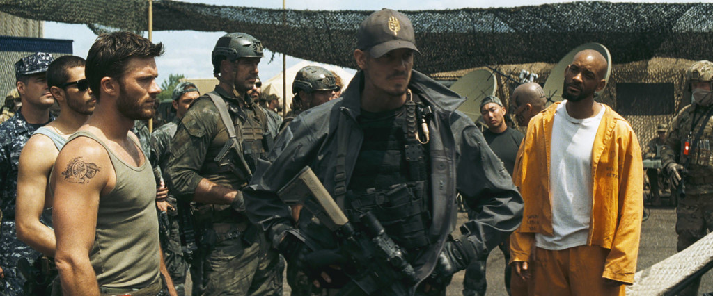 Scott Eastwood, Joel Kinnaman y Will Smith en Escuadrón Suicida