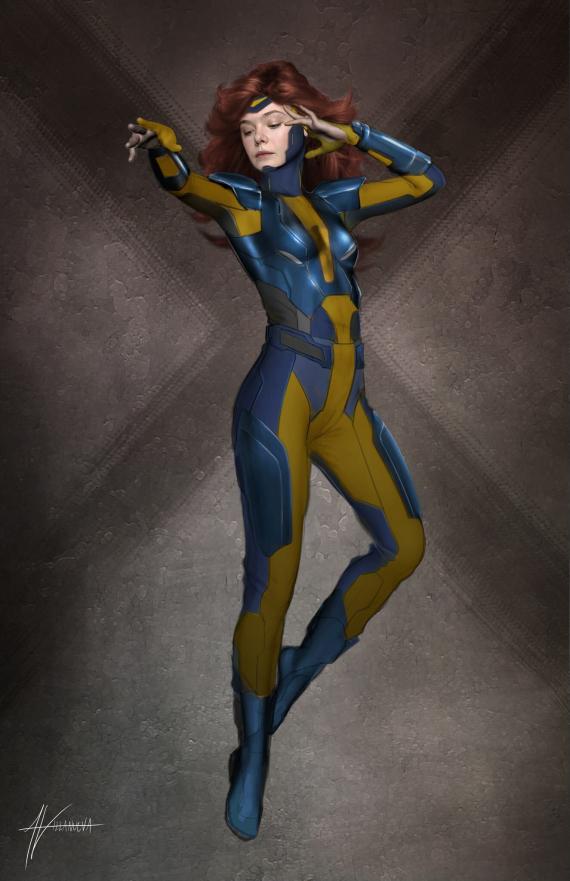 Arte conceptual descartado de Jean Grey en X-Men: Apocalipsis