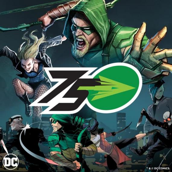 Imagen conmemorativa del 75 Aniversario de Green Arrow