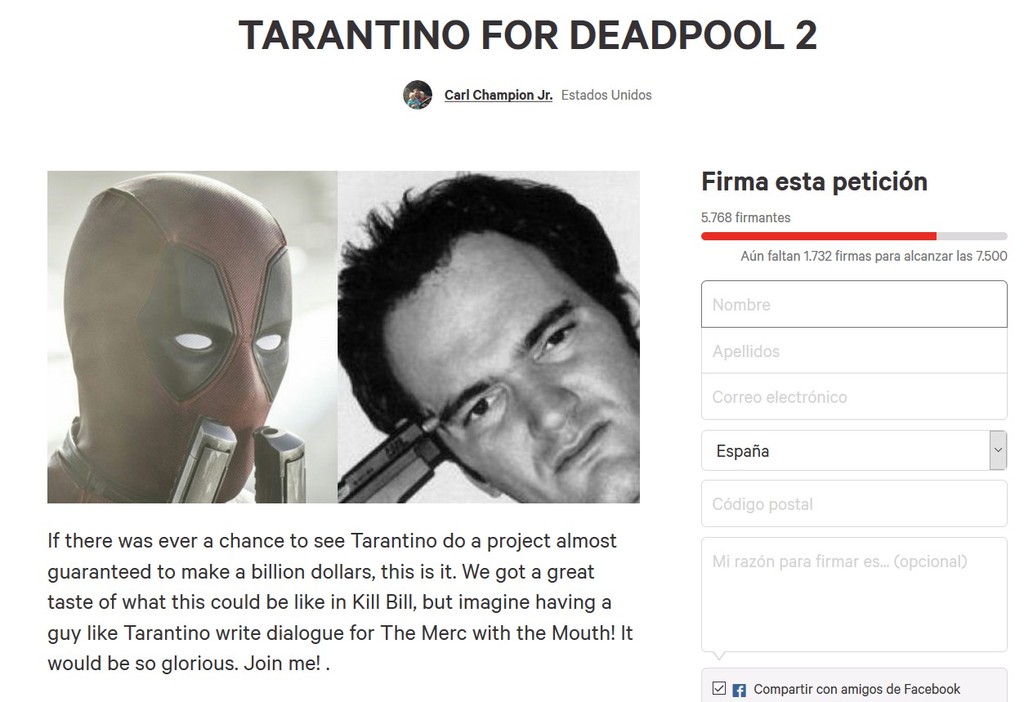 Tarantino para Deadpool 2