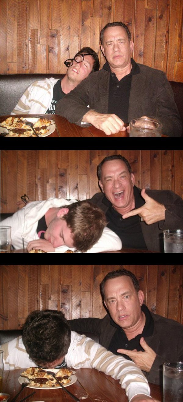 Tom Hanks con un fan