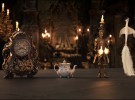 The mantel clock Cogsworth, the teapot Mrs. Potts, Lumiere the candelabra and the feather duster Plumette live in an enchanted castle in Disney's BEAUTY AND THE BEAST the live-action adaptation of the studio's animated classic directed by Bill Condon.