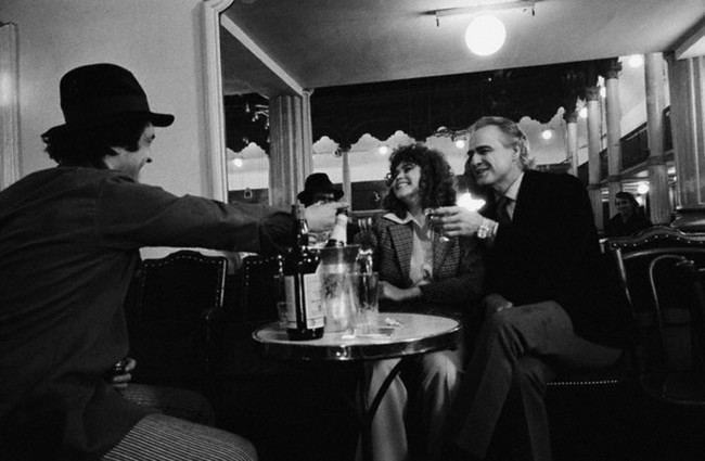 Bernardo Bertolucci, Maria Schneider y Marlon Brando en el rodaje