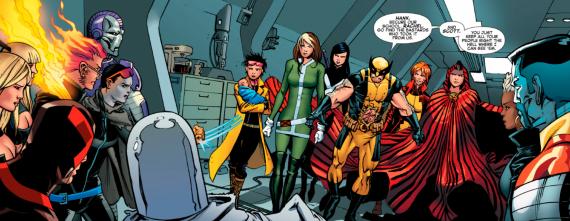 Cómic estadounidense Wolverine & X-Men #37, dibujo por Giuseppe Camuncoli (crossover Batalla del átomo / Battle of the 