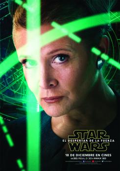 Póster individual para España de Star Wars: El Despertar de la Fuerza (2015), Leia