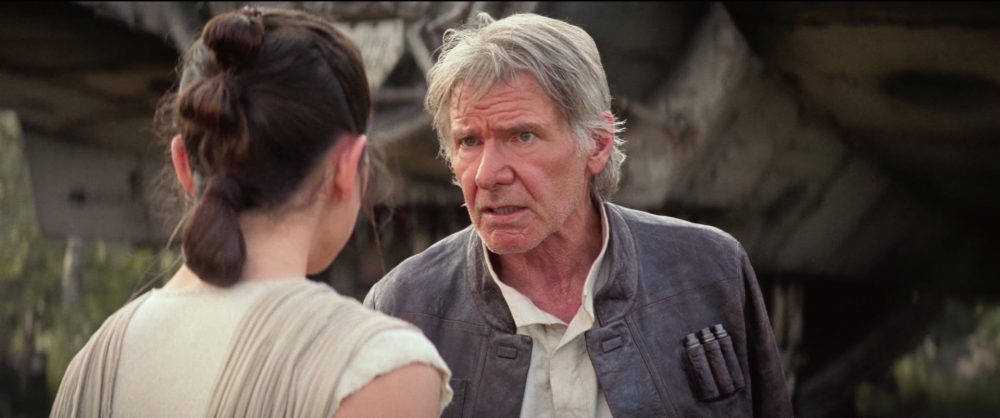 Han Solo y Rey en Star Wars El despertar de la Fuerza