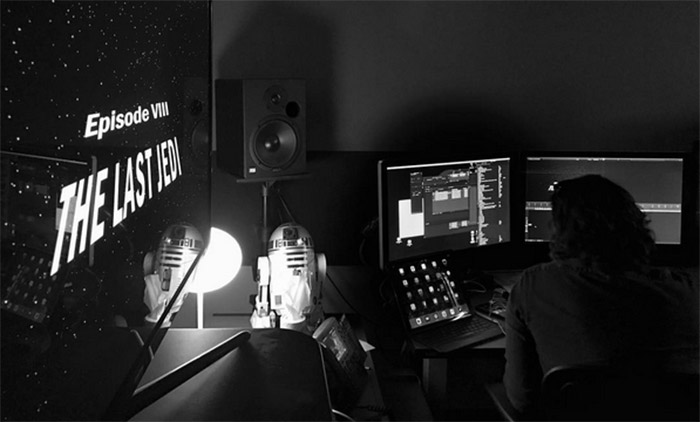 imagen del rodaje de 'Star Wars: The Last Jedi' con Rian Johnson