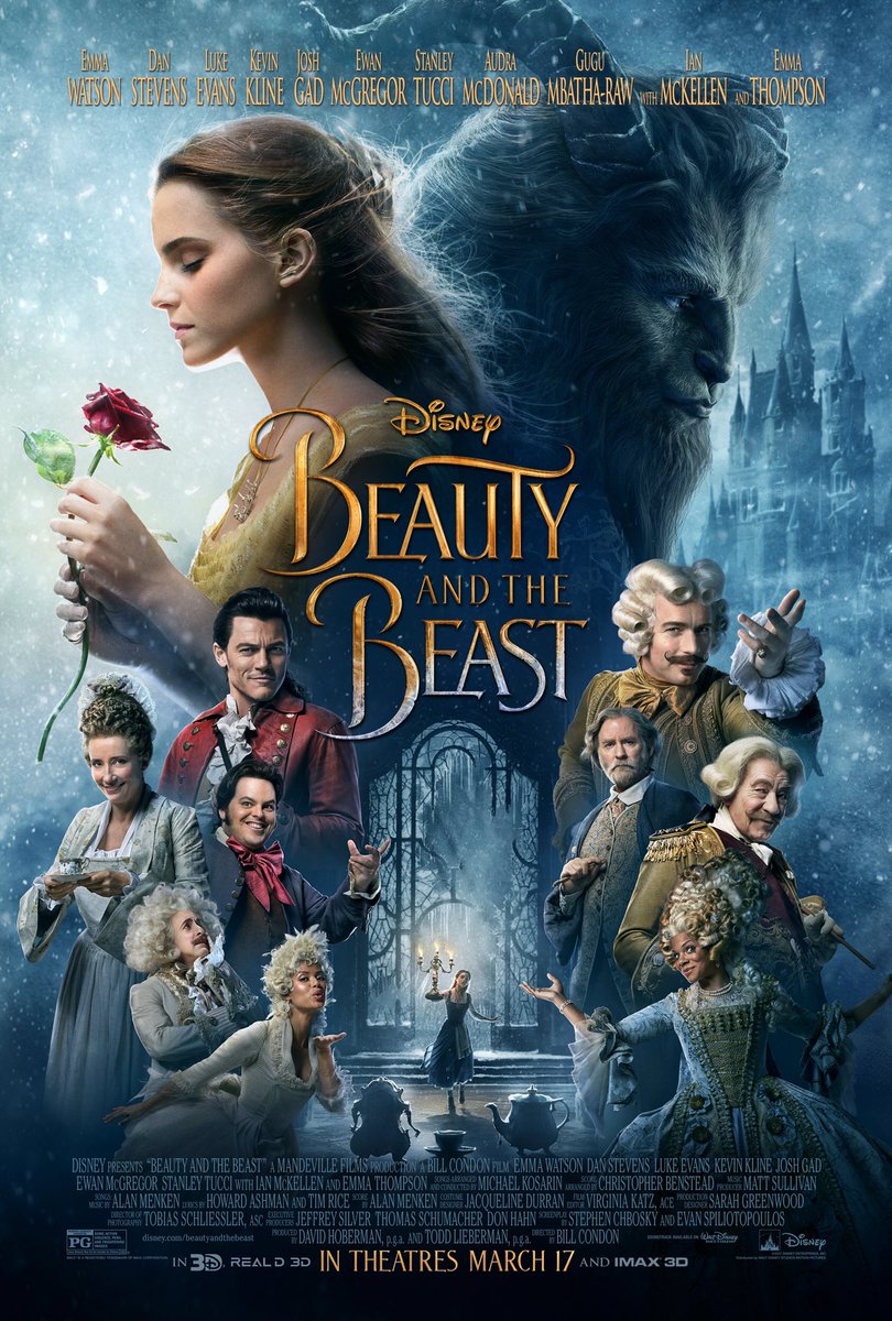 poster oficial de La Bella y la Bestia (movie Disney 2017)