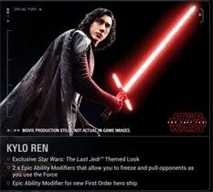 Kylo Ren en 'Star Wars: Los Últimos Jedi' a través de 'Battlefront II'