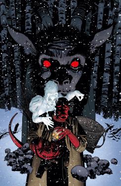 Portada de Hellboy: Krampusnacht, por Mike Mignola y Adam Hughes