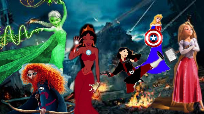Los Vengadores con las Princesas Disney
