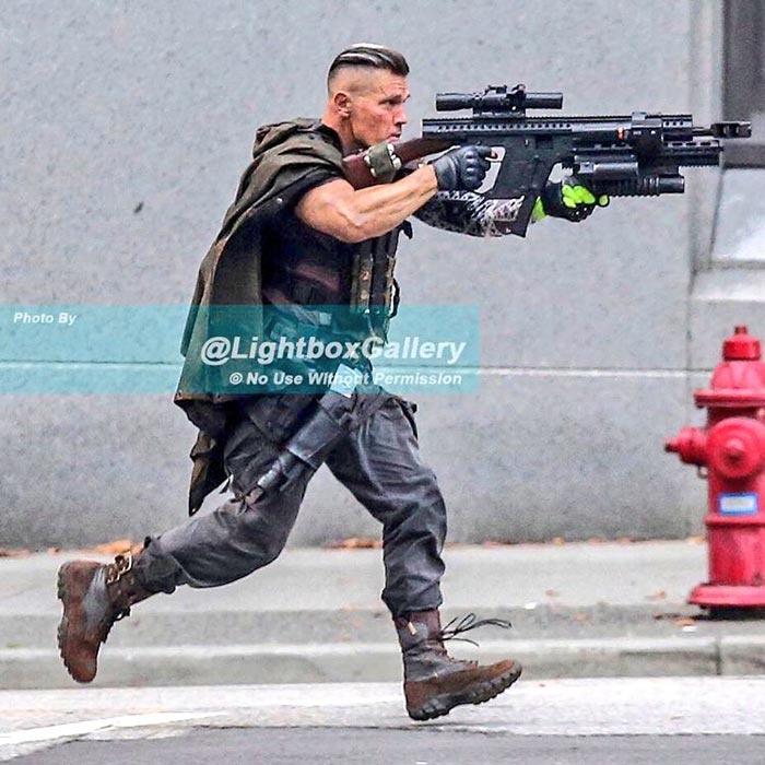 Josh Brolin como Cable en el rodaje de Deadpool 2