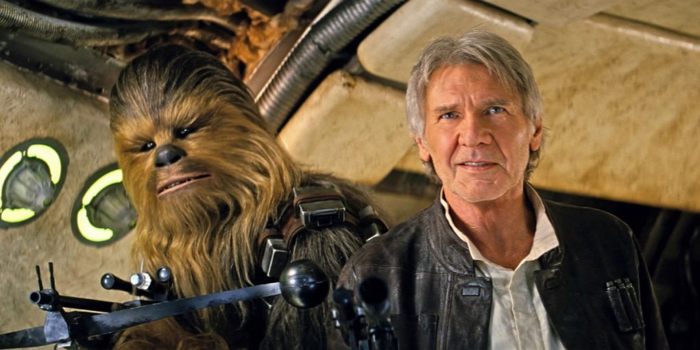 Harrison Ford como Han Solo en Star Wars: El despertar de la Fuerza (2015)