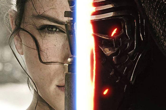 Kylo Ren y Rey en Star Wars: Los Últimos Jedi