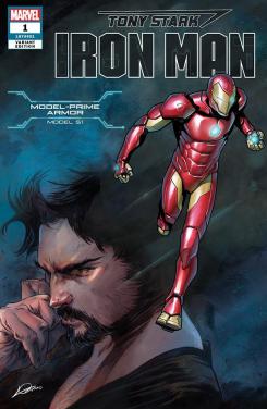Portada alternativa de Iron Man #1 (junio 2018), la Model-Prime Armor (modelo 51)