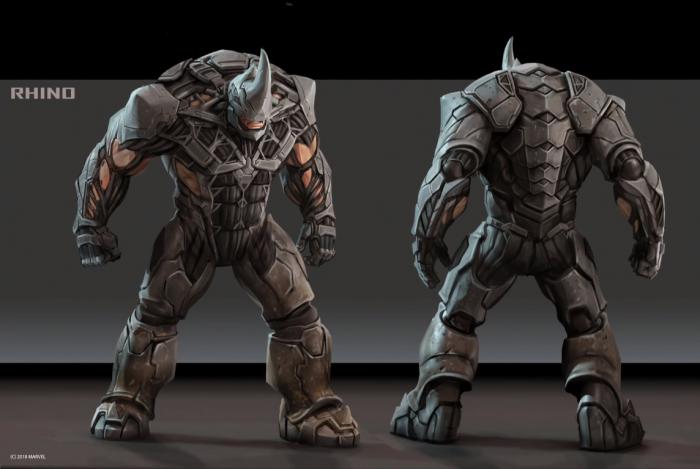 Concept art de Rhino en el juego de Spider-Man para PS4 (2018)
