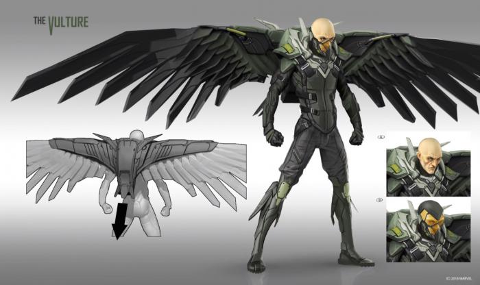 Concept art de Buitre/Vulture en el juego de Spider-Man para PS4 (2018)
