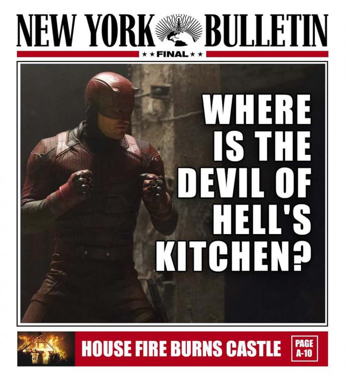 El Boletín de Nueva York escribe un artículo preguntando por Daredevil y del incendio de la casa de Castle