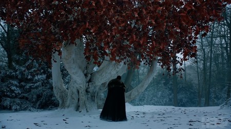 Jon Snow In Front Of The Weirwood Tree In The Game Of Thrones Season 8 Trailer