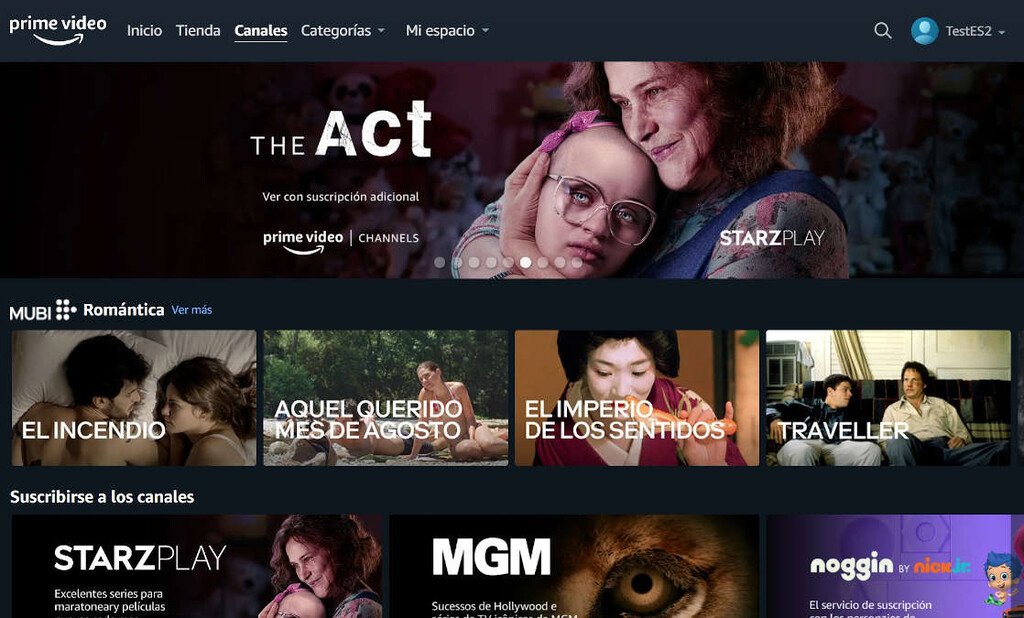 Amazon Channels llega a España con MGM, Starzplay y Mubi entre los canales del nuevo servicio de la plataforma 