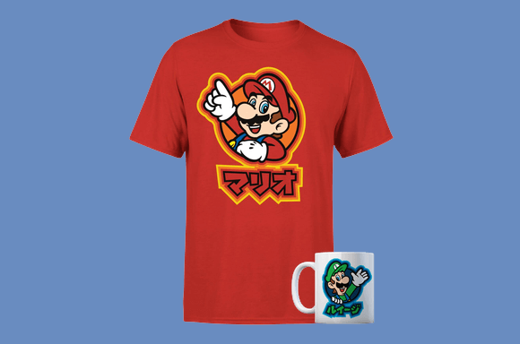 Camiseta y taza a elegir del universo de Mario