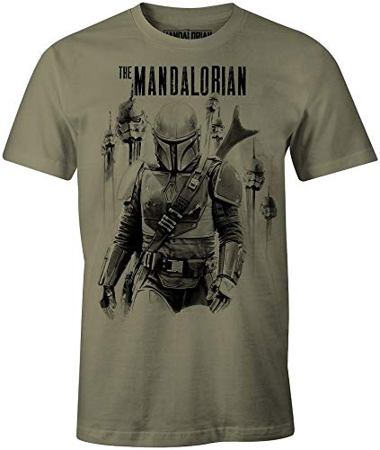 THE MANDALORIAN t-Shirt Camiseta, Caqui, L para Hombre
