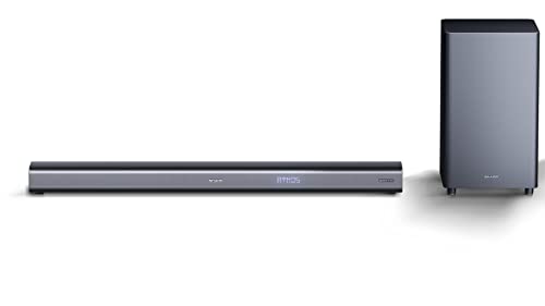 SHARP HT-SBW460, 3.1 Dolby Atmos, Barra de sonido, sonido envolvente virtual 3D y subwoofer inalámbrico, Bluetooth, experiencia 4K, HDMI ARC/CEC, Potencia máxima total de salida: 440w, color negro